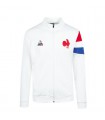 Men's French rugby team white zip-up sweatshirt - 2021/2022 - Coq Sportif